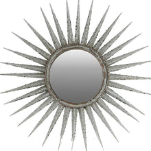 Load image into Gallery viewer, 30" Sunburst Wall Mounted Accent Mirror - Antiqued Gray