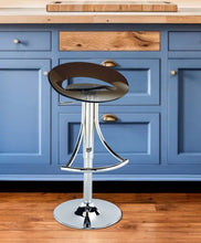 Load image into Gallery viewer, Acrylic And Metal Low Back Adjustable Height Bar Chair - Dark Gray And Silver