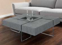 Load image into Gallery viewer, Concrete And Glass Square Coffee Table - Gray And Clear