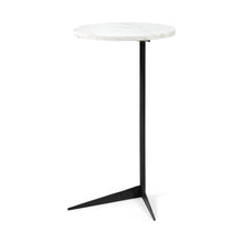 Load image into Gallery viewer, 27" Marble Round End Table - Black And White