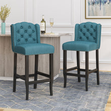 Load image into Gallery viewer, Vienna - Contemporary Fabric Tufted Wingback Counter Stools (Set of 2)