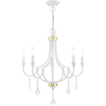 Load image into Gallery viewer, 27" Five Light Dimmable Chandelier With Shades - White