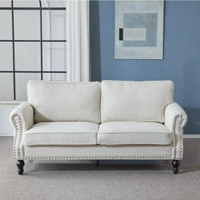Load image into Gallery viewer, Rolled Arm Sofa With Nailhead Trim With Wooden Legs