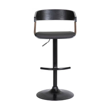 Load image into Gallery viewer, Faux Leather And Metal Swivel Adjustable Height Bar Chair (534464) - Black