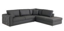 Load image into Gallery viewer, Italian Leather L Shaped Two Piece Corner Sectional - Dark Gray