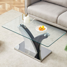 Load image into Gallery viewer, Artistic Rectangular Coffee Table With Tempered Glass Countertop
