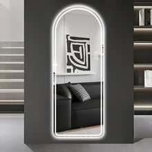 Load image into Gallery viewer, Arch Design LED Full Length Mirror, Dimmable, High Definition, Explosion Proof, 65" X 21" - Silver