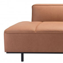 Load image into Gallery viewer, Sofa Faux Leather With Black Legs - Brown