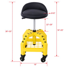 Load image into Gallery viewer, Pneumatic 360 Degree Swivel Stool, Mechanics Rolling Creeper Seat, Heavy Duty Rolling Mechanics Stool, Shop Stool With Casters