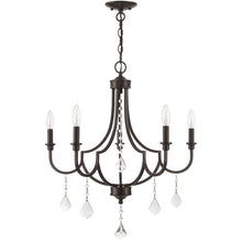 Load image into Gallery viewer, 27" Five-Light Dimmable Chandelier With Shades - Bronze
