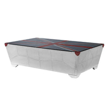 Load image into Gallery viewer, 64" Union Jack Aviator Coffee Table - Silver