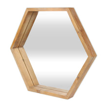 Load image into Gallery viewer, 21" Hexagon Framed Accent Mirror - Brown
