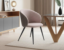 Load image into Gallery viewer, Upholstered Fabric Wing Back Dining Room Arm Chair - Cream