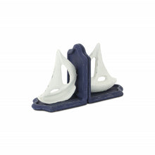 Load image into Gallery viewer, Sailboat Decorative Bookends (Set of 2) - Blue / White