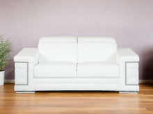 Load image into Gallery viewer, Sofa Italian Leather With Silver Legs - White