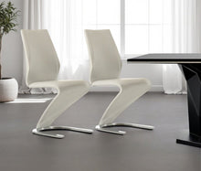 Load image into Gallery viewer, Upholstered In Faux Leather Dining Side Chairs (Set of 2) - White