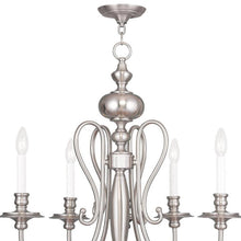 Load image into Gallery viewer, 22'' Five Light Metal Dimmable Chandelier With Shades - Nickel / Pearl Silver