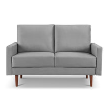 Load image into Gallery viewer, Velvet Loveseat - Gray / Dark Brown