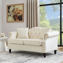 Load image into Gallery viewer, 2 Seater Chesterfield Sofa With Rolled Arms And Nailhead Trim For Living Room