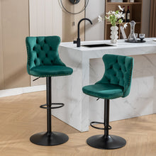 Load image into Gallery viewer, Swivel Barstools Adjusatble Seat Height, Modern Upholstered Bar Stools With Backs Comfortable Tufted For Home Pub And Kitchen Island (Set of 2)