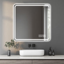 Load image into Gallery viewer, Square Lighted Frameless Bathroom Vanity Mirror - Silver