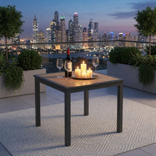 Load image into Gallery viewer, Outdoor Square Patio Slatted Dining Table - Gray