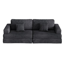 Load image into Gallery viewer, Chenille Modular Stainless Steel Sleeper Sofa With Toss Pillows - Gray