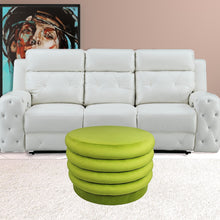 Load image into Gallery viewer, Round Velvet Tufted Cocktail Ottoman - Green