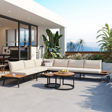 Load image into Gallery viewer, Modern Outdoor Sectional Sofa Set With Nesting Coffee Tables