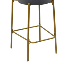 Load image into Gallery viewer, Velvet Metal Low Back Bar Height Bar Chairs (Set of 2) - Gray / Gold