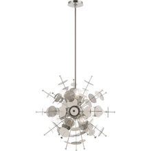 Load image into Gallery viewer, 32" Six Light Dimmable Chandelier With Shades - Silver