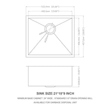 Load image into Gallery viewer, Modern Undermount Stainless Steel Kitchen Sink 16 Gauge, Deep Single Bowl