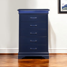 Load image into Gallery viewer, Solid Wood Five Drawer Chest With Led Lighting - Blue