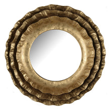 Load image into Gallery viewer, 16" Round Iron Framed Accent Mirror - Gold