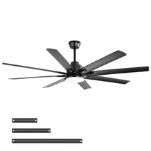Load image into Gallery viewer, Ceiling Fan With Light 8 Blades, 18W LED 3 Color Dimmable Light, For Living Room & Bedroom - Matte Black