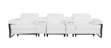 Load image into Gallery viewer, Top Grain Leather Reclining Metal USB Sofa (720344) - White