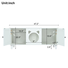 Load image into Gallery viewer, Furniture Style Cat Cabinet Cat Litter Box With Sisal Scratching Door - Cream White