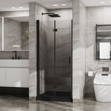 Load image into Gallery viewer, Bifold Frameless Glass Shower Door With Pivot Swing Panel, Tempered Clear Glass