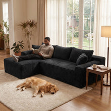 Load image into Gallery viewer, Cloud Modular Sectional Sofa Couch With L-Shape Chaise, Upholstered Couches For Living Room - Black