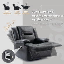 Load image into Gallery viewer, 3 Seater Home Theater Recliner Manual Recliner Chair With A LED Light Strip Two Built-In Cup Holders For Living Room