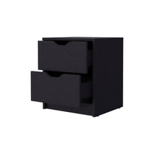 Load image into Gallery viewer, 19" Two Drawer Nightstand With Integrated Tech - Black