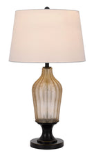 Load image into Gallery viewer, Glass Table Lamp With White Empire Shade - Bronze