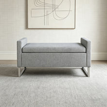 Load image into Gallery viewer, Upholstered Ottoman Bench With Storage - Dark Gray