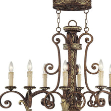 Load image into Gallery viewer, 36" Eight Light Metal Dimmable Chandelier With Shades - Bronze
