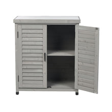 Load image into Gallery viewer, Potting Bench With Storage Cabinet And Metal Table Top For Outdoor