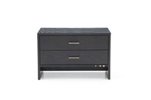 Load image into Gallery viewer, Modern Nightstand With Two Drawers - Dark Gray Ash