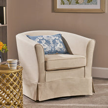 Load image into Gallery viewer, Glitter - Upholstered Swivel Chair With Loose Cover And Curved Back