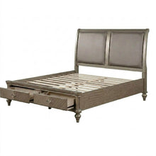 Load image into Gallery viewer, Bed With 2 Panel Upholstered Headboard And Footboard Drawers