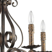 Load image into Gallery viewer, Candle Style Five Light Metal Dimmable Chandelier - Brown