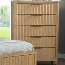 Load image into Gallery viewer, Tall Chest With Full Extension Glides And Accents, Storage Cabinet - Natural Wood